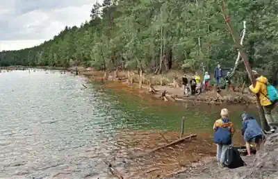 kinder-wandern-am-see-und-erkunden-die-wildniss